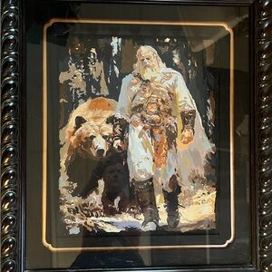 Norseman with Bear Painting by Brittony Martin